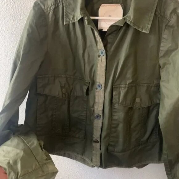 Hei Hei Anthro Green Cropped Waxed Utility Jacket - Picture 3 of 4